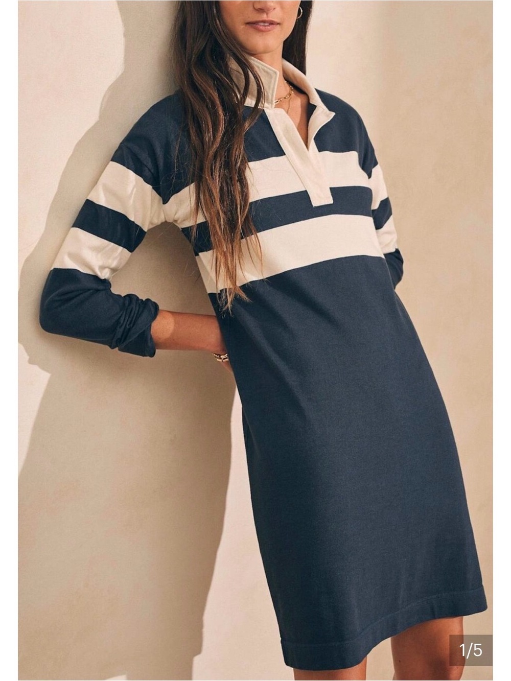 Faherty Rugby Jersey Polo Dress Medium